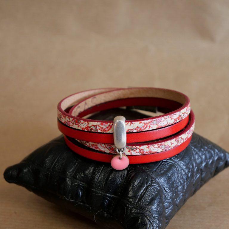 Lanzarote, rouge, E Dugas, bracelets femme, Blois, Loir-et-Cher, France, bijoutier, créateur